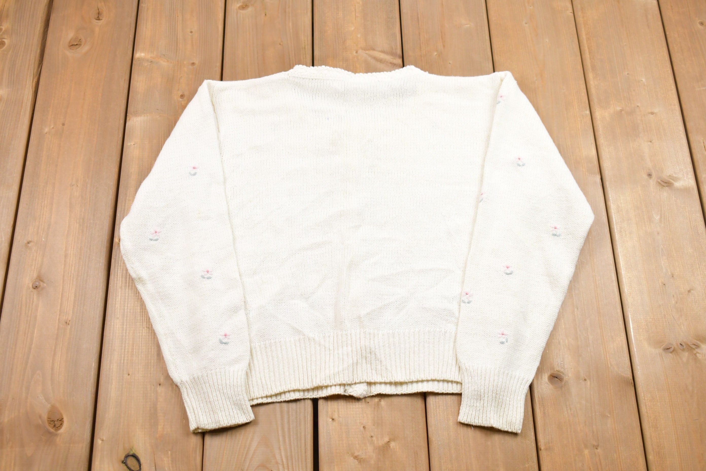 Vintage 1990s Segue Floral Cardigan Sweater