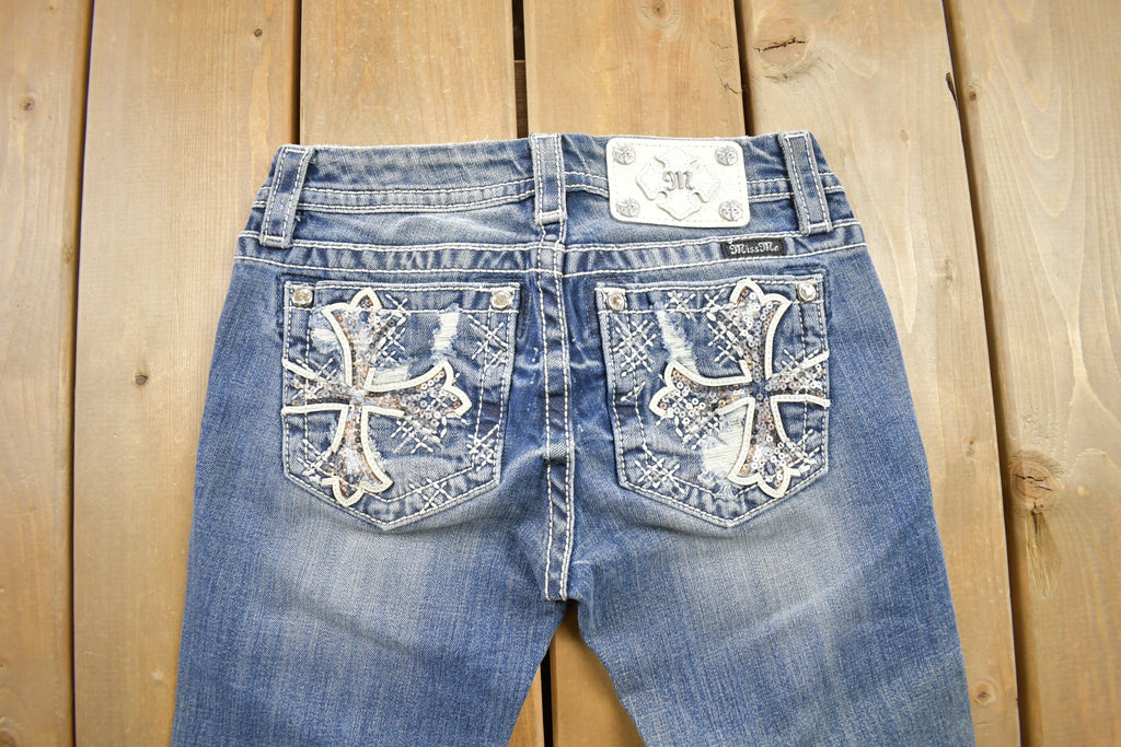 Vintage Y2K Miss Me Bedazzled Low Rise Jeans Size 26x31