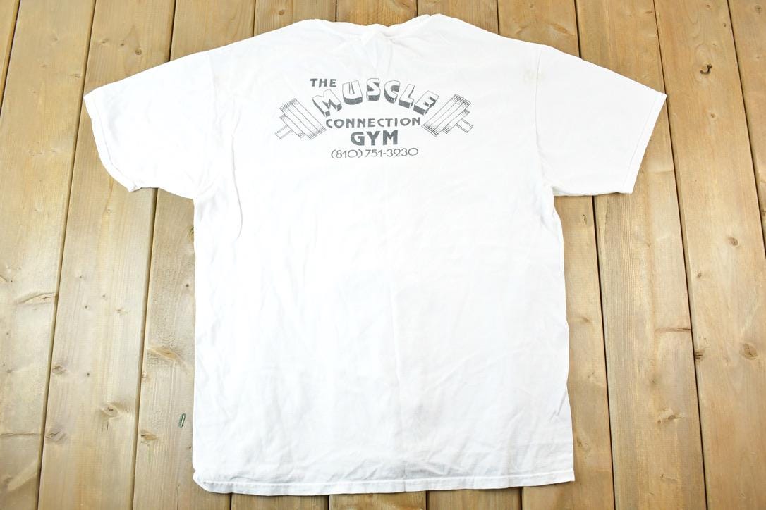 Vintage 1990s State Powerlifting Drug Free Souvenir T-Shirt Men's L