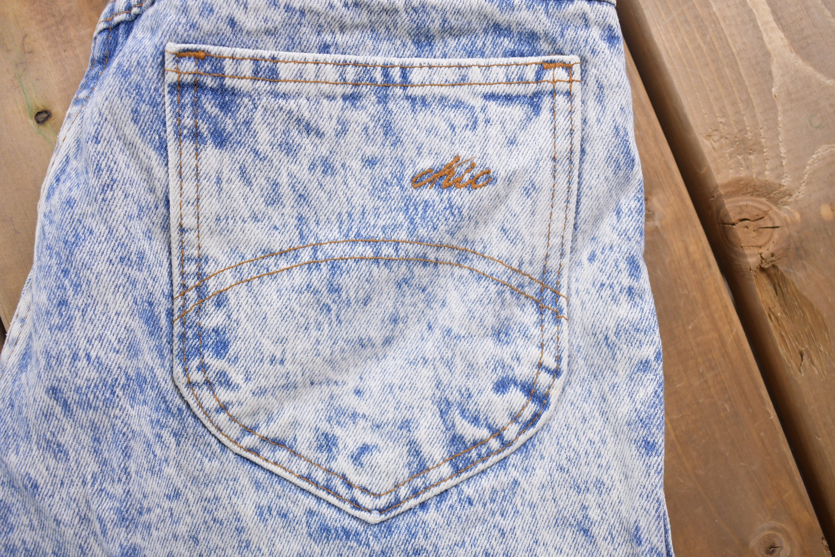 Vintage 1980s Chic Acid Wash Skinny Jeans 26 x 29