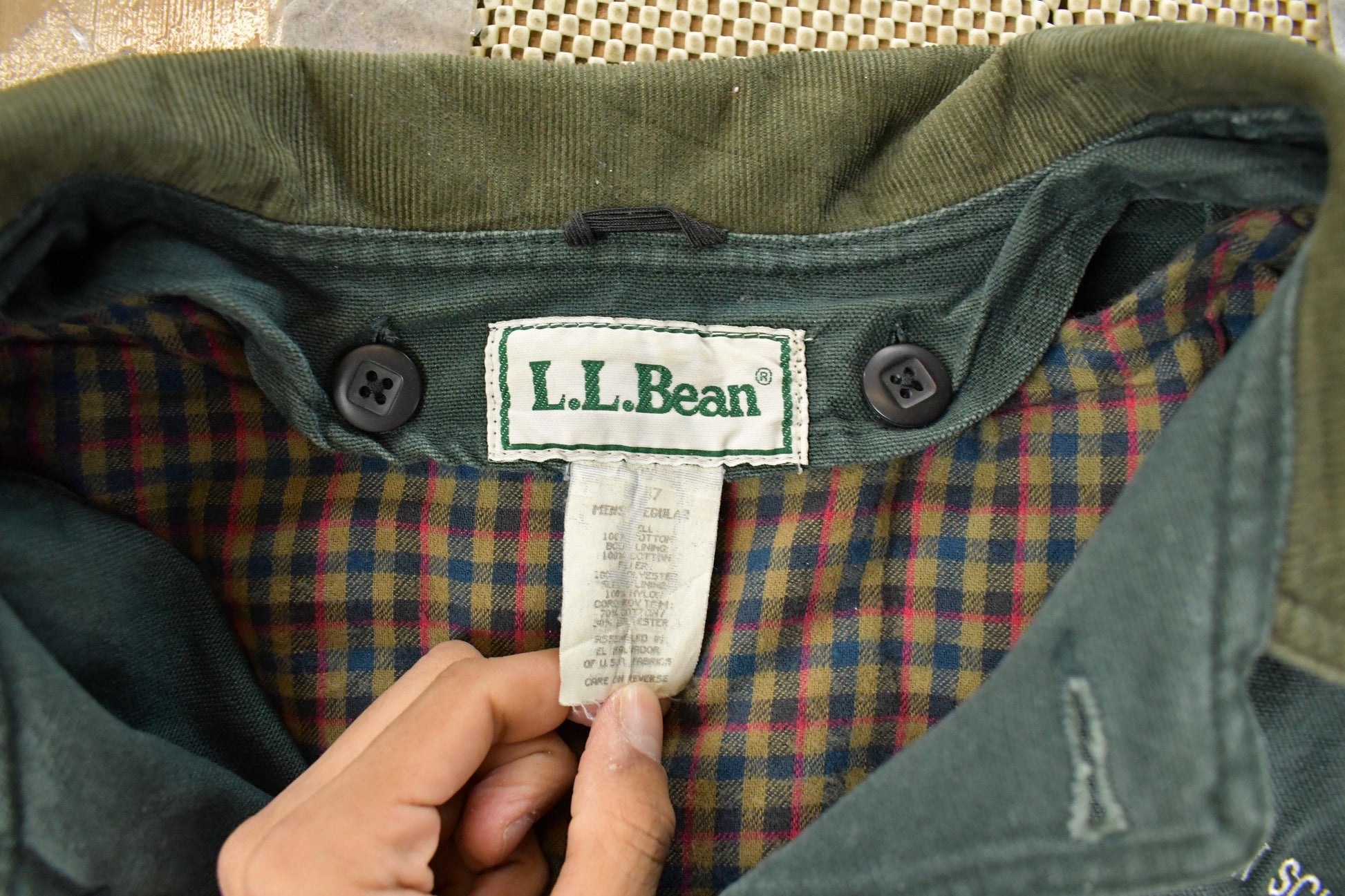 Vintage 1990s L.L. Bean Plaid Lined Barn Chore Jacket Men's XL