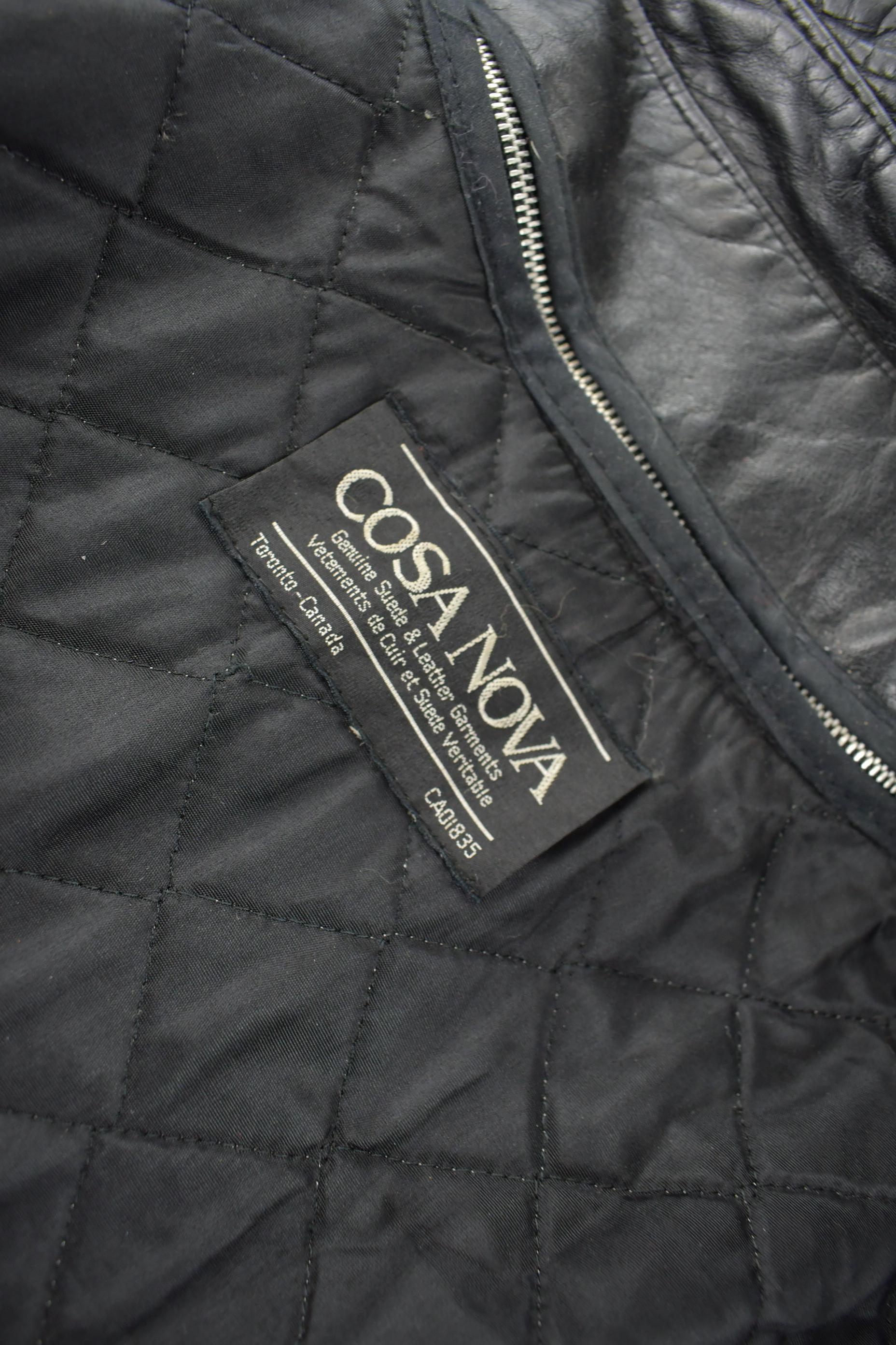 Vintage 1980s Cosa Nova Women's Full Length Leather Trench Coat made In Canada