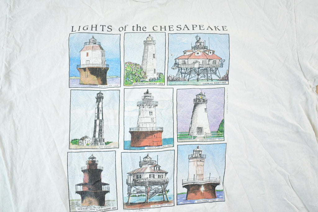 Vintage 1990s Lights Of The Chesapeake Souvenir T-Shirt Mens XL