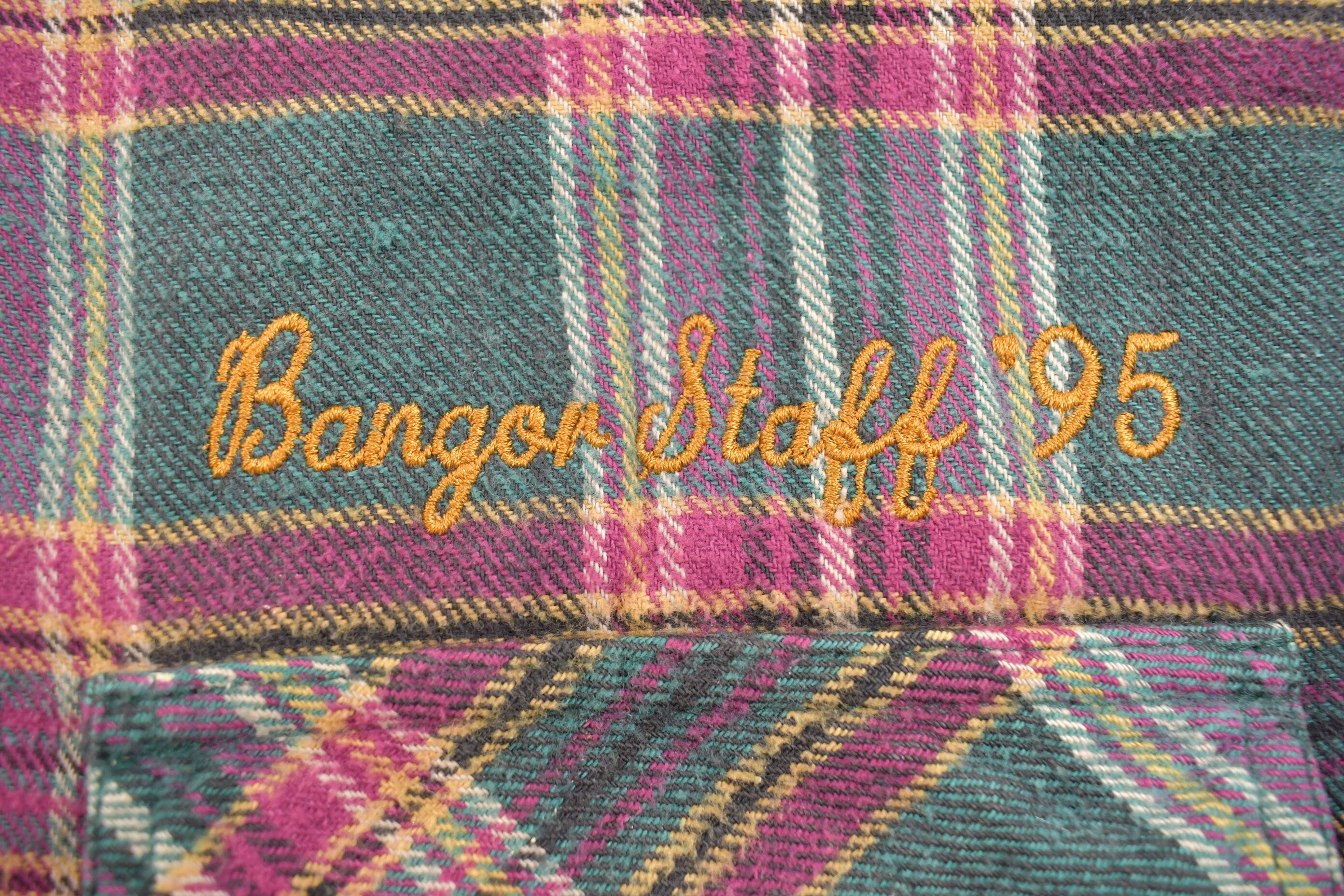 Vintage 1990s Bangor Staff 95' Plaid Button Up Shirt