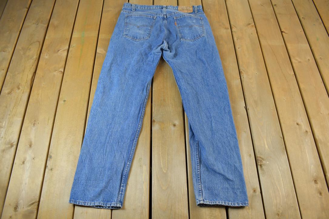 Vintage 1990s Orange Tab Levis Denim Jeans Size 34 x 31