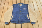 Vintage 1990s Goodyear Denim Varsity Jacket Men's L /