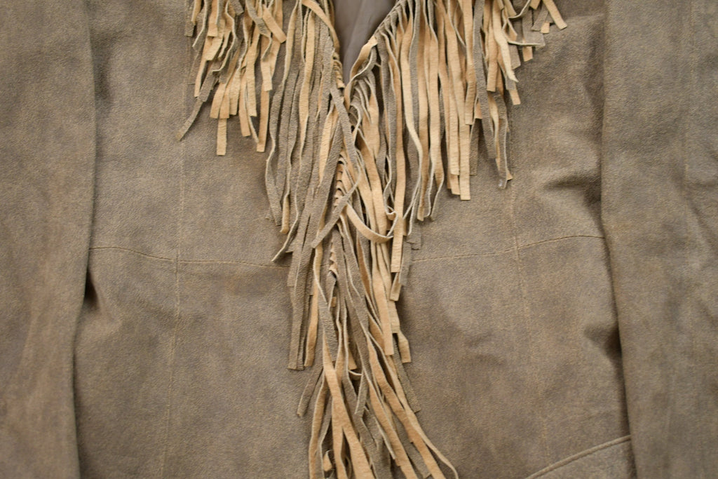 Vintage 1990s Wilsons Leather Maxima Leather Fringe Jacket