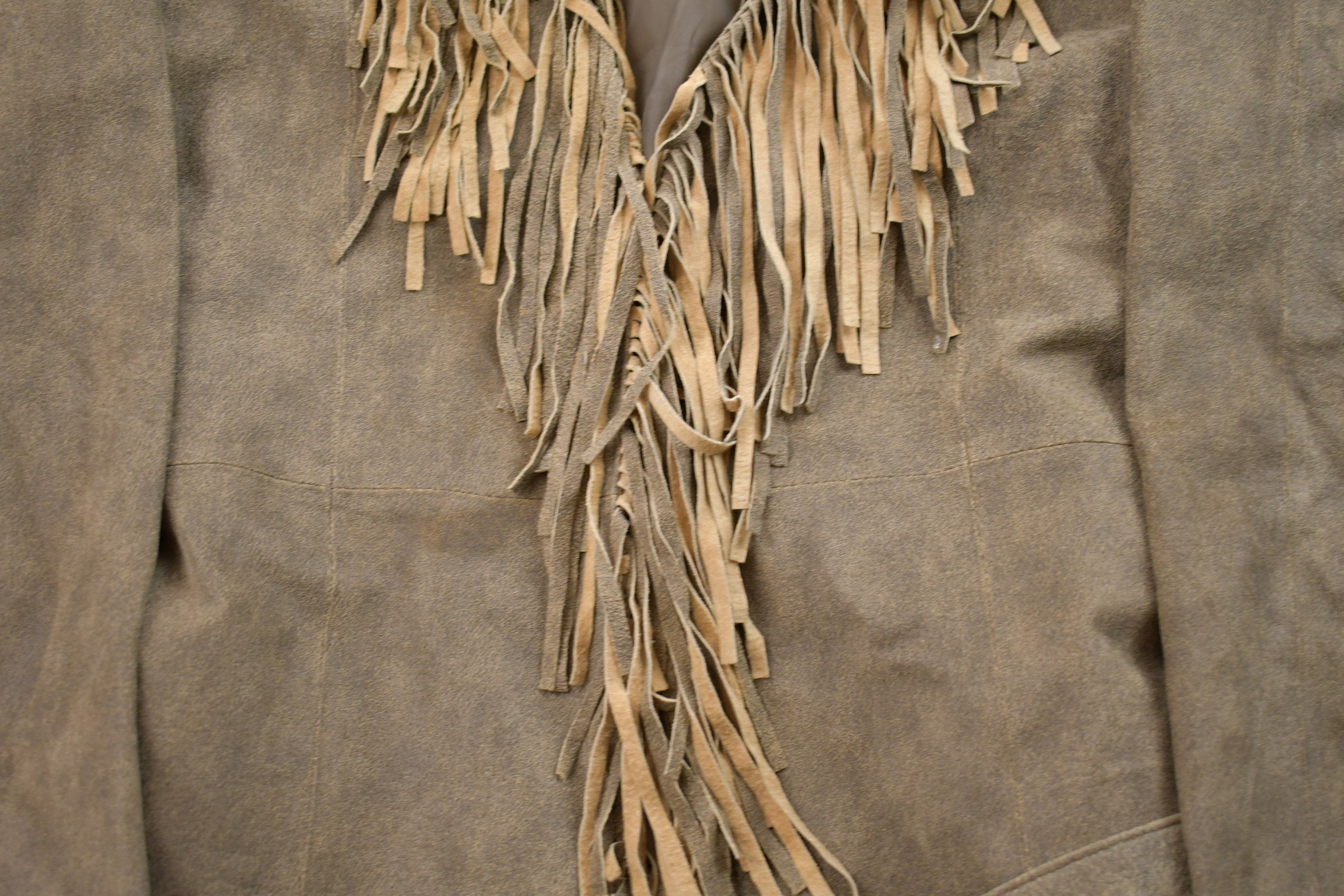 Vintage 1990s Wilsons Leather Maxima Leather Fringe Jacket