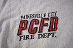 Vintage 1990s Painesville City Fire Dept Embroidered Crewneck Sweatshirt Made In USA