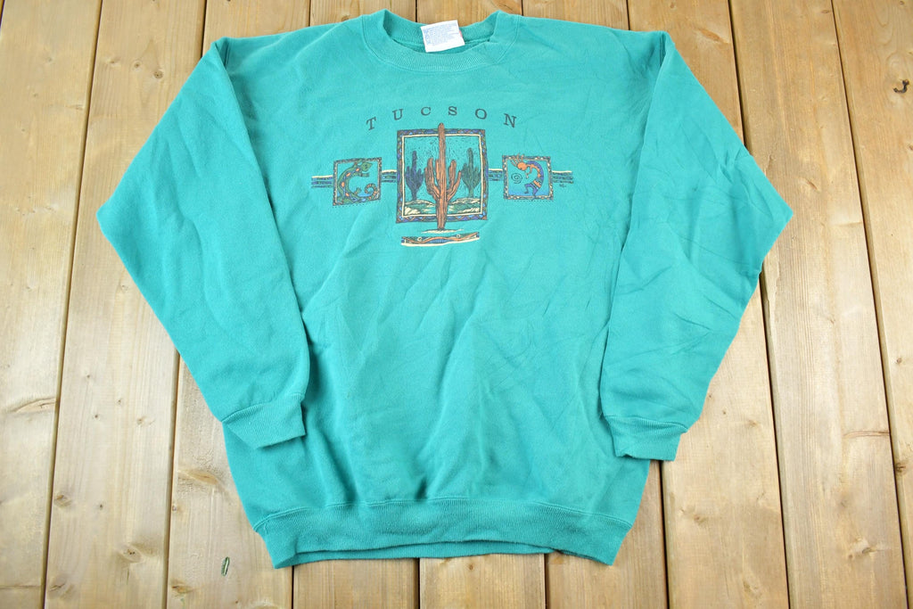 Vintage 1990s Tucson Arizona Souvenir Desert Cactus Crewneck Sweatshirt Made In USA