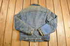 Vintage 1990s Levi's Distressed Denim Blanket Lined Jean Jacket