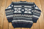 Vintage 1990s Graphix Abstract Striped Knit Crewneck Sweater /