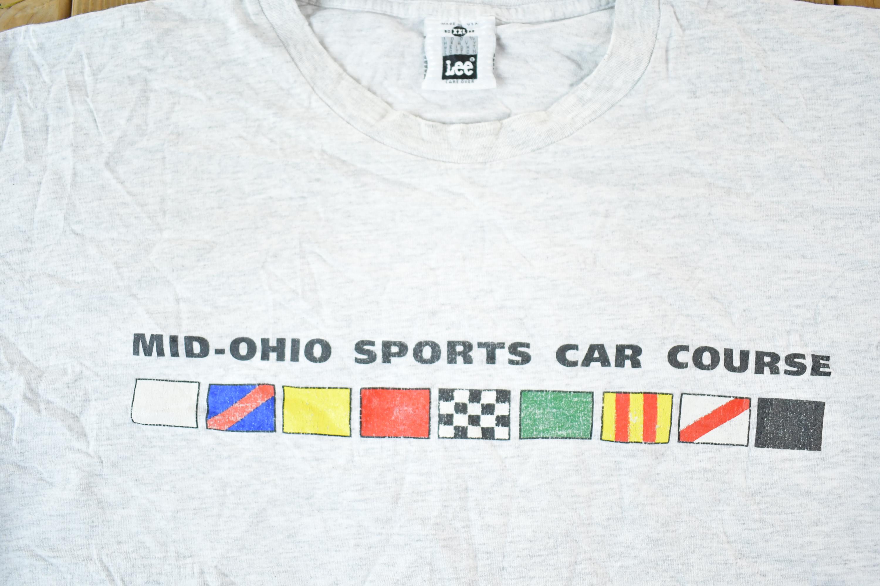 Vintage 1990s Mid Ohio Sports Car Course Souvenir T-Shirt Mens L