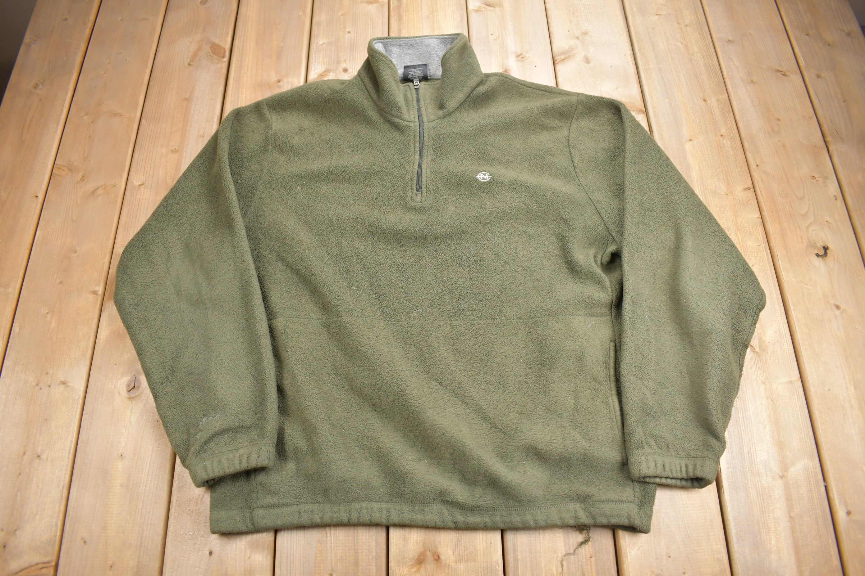 Vintage 1990s Nautica Competition Quarter Zip Fleece Sweater
