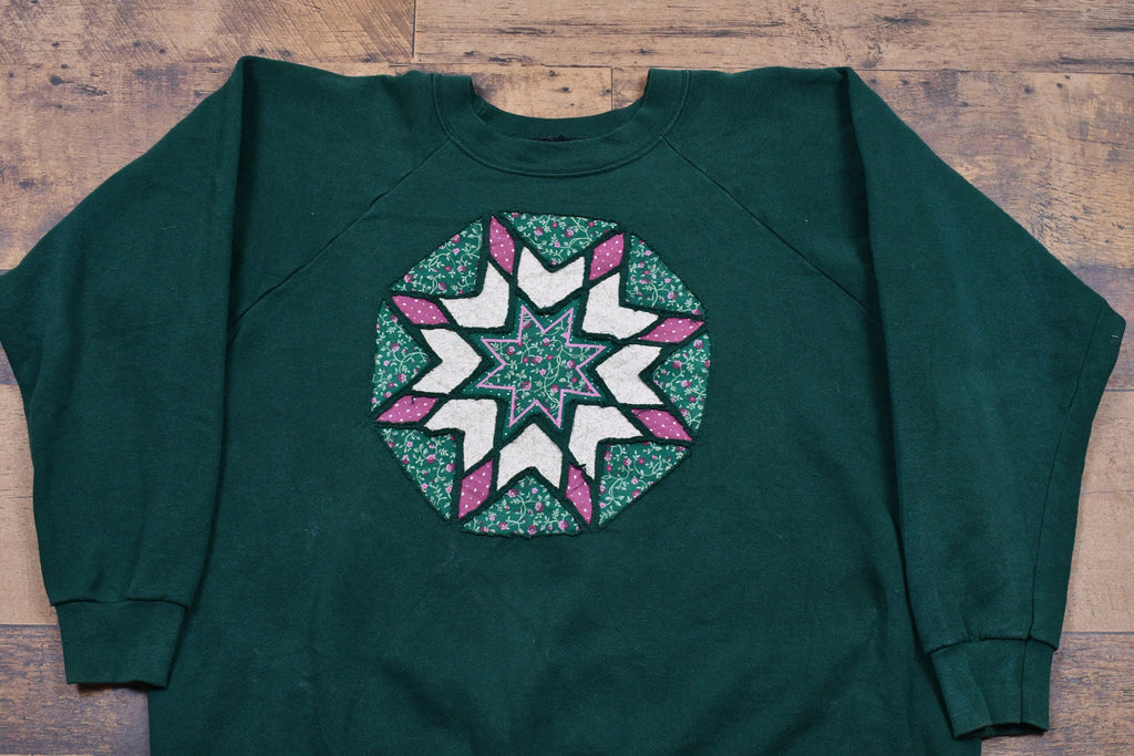 Vintage 1980s Abstract Raglan Crewneck Sweater