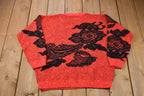 Vintage 1990s Alicia Made In USA Floral Knitted Sweater