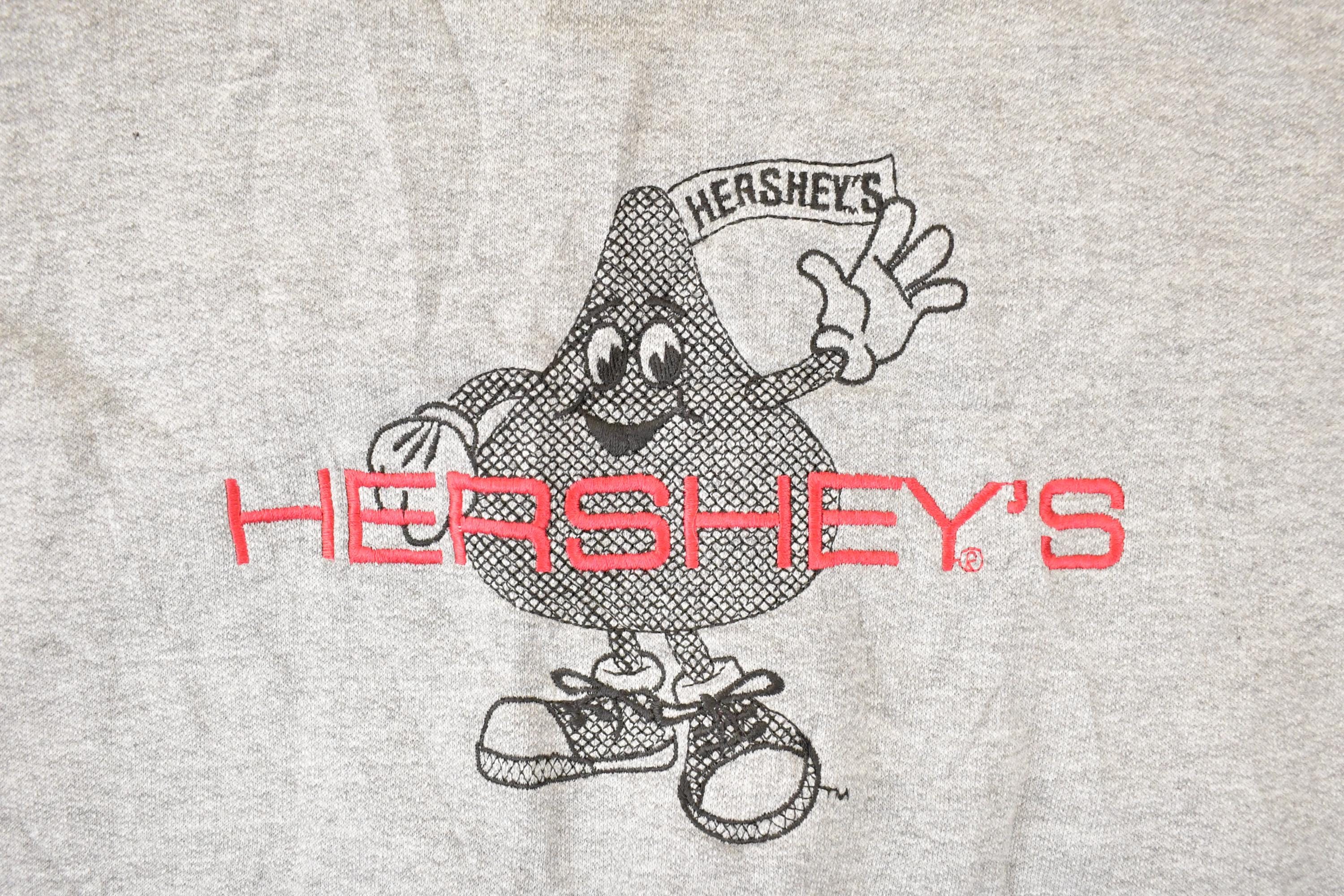 Vintage 1990s Hershey's Kiss Embroidered Cartoon Crewneck Sweatshirt Men's S