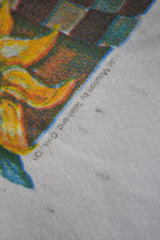 Vintage 1990s Cute Potted Plant Grandma Style Crewneck Sweater Made In USA