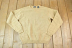 Vintage 1990s Izod Chunky Knit Abstract Pattern Crewneck Sweater Made In 90s Crewneck