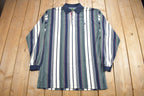Vintage 1990s Knights Of Round Table Striped Quarter Button Shirt
