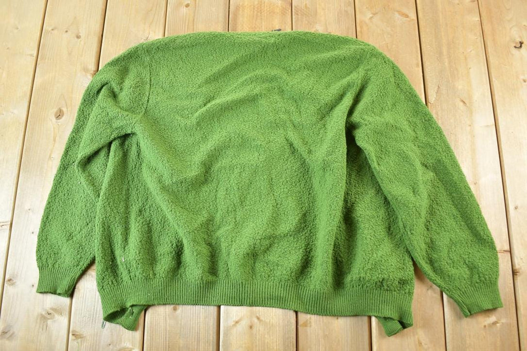 Vintage 1970s Arrow Kurt Cobain Cardigan Knit Abstract Pattern Crewneck Sweater Mens L