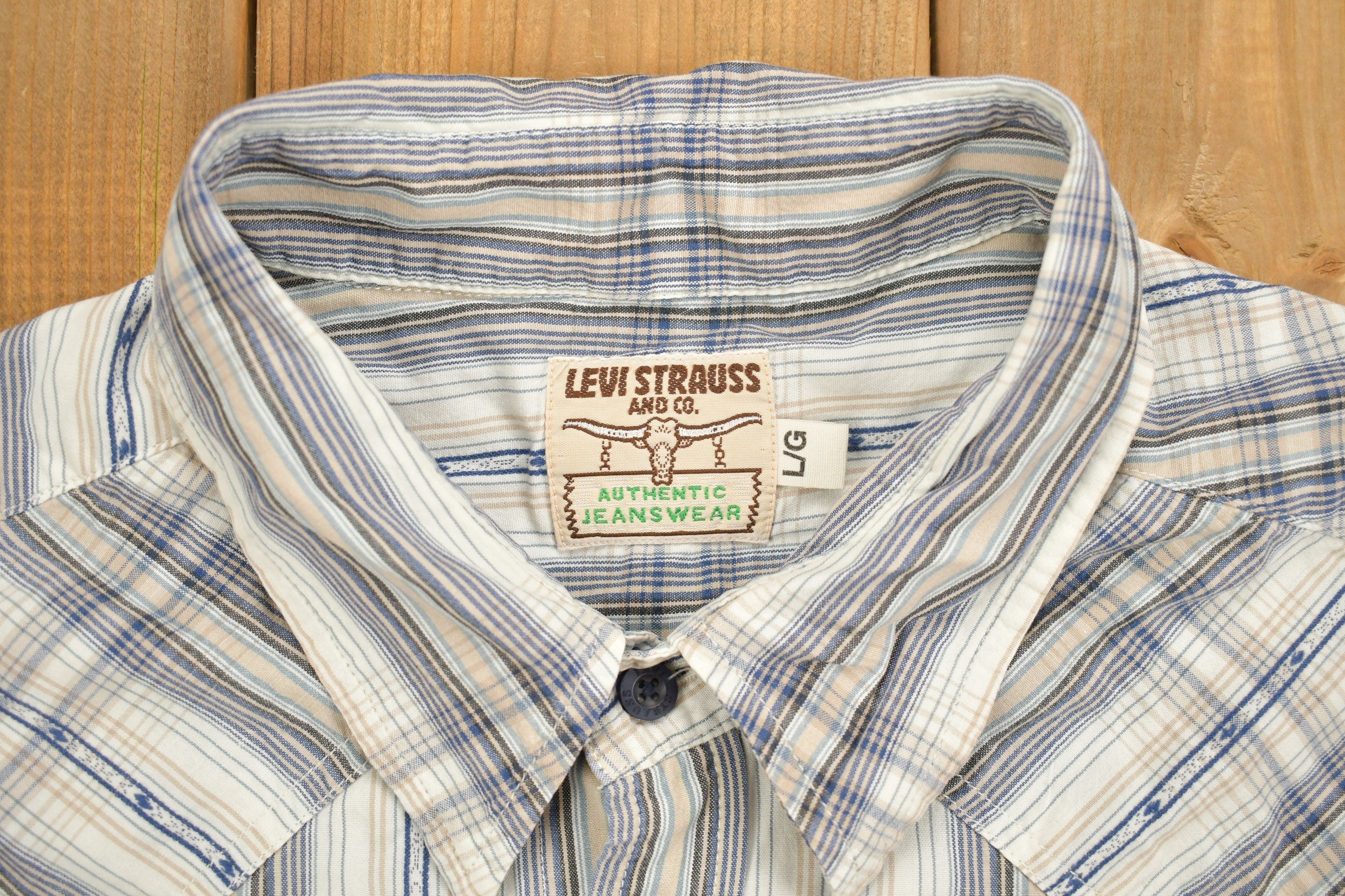 Vintage 1990s Plains Plaid Western Button Up Shirt