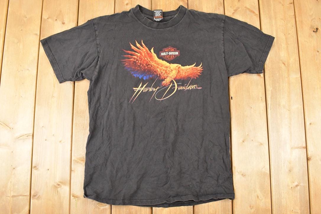 Vintage 1990s Valley Forge Harley Davidson Screaming Eagle Souvenir T-Shirt Men's M