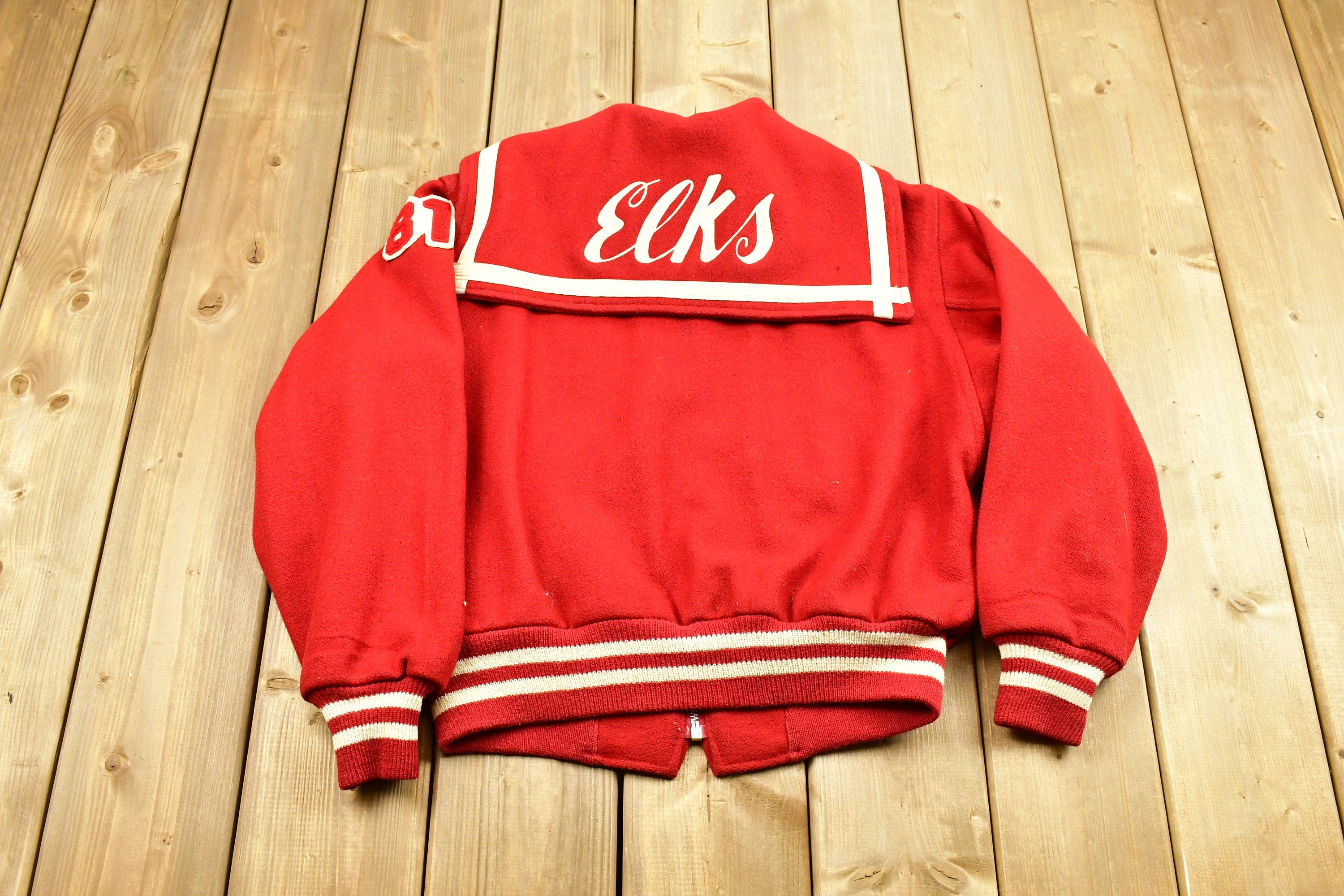 Vintage 1981 Elks Butwin Varsity Bomber