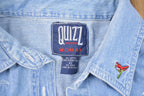 Vintage 1990s Quizz Embroidered Animals Denim Button Up Shirt