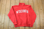 Vintage 1990s Wisconsin Jansport University Collegiate Quarter Zip Mock Neck