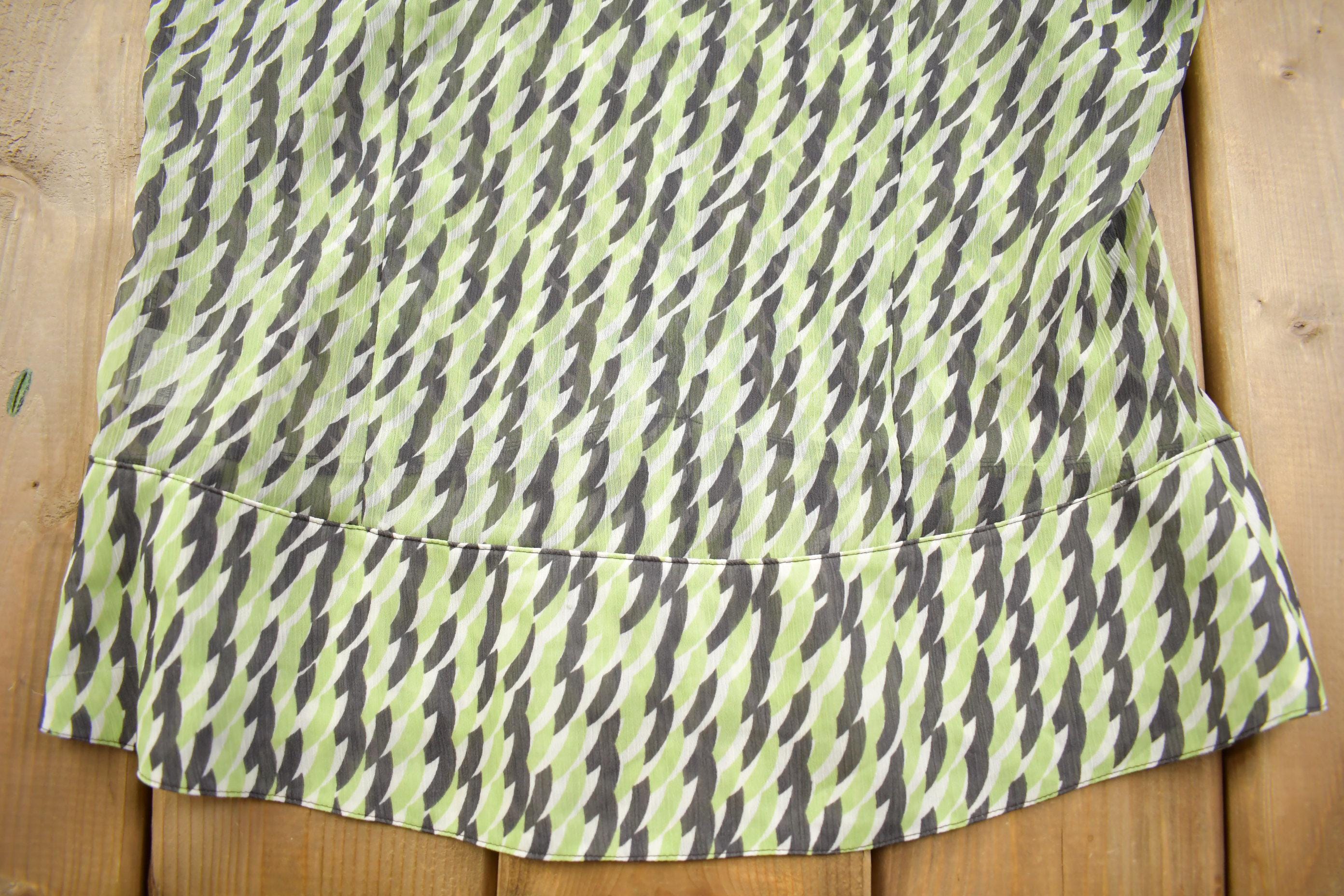 Vintage Y2k Worthington Patterned Short Sleeve Blouse