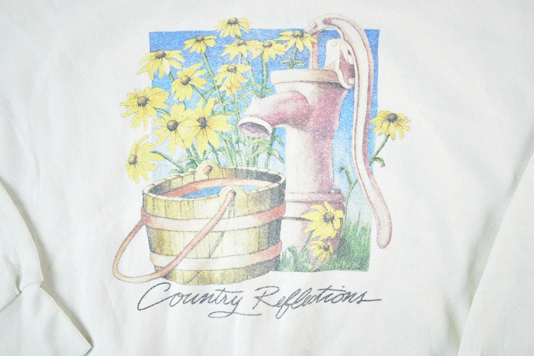 Vintage 1990s Country Reflections Crewneck Sweatshirt Womens L / 90s Souvenir Crewneck / Vintage Souvenir Crewneck / Streetwear