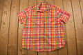 Vintage 1990s Adeiau Delafield Plaid Flannel Button Up Shirt
