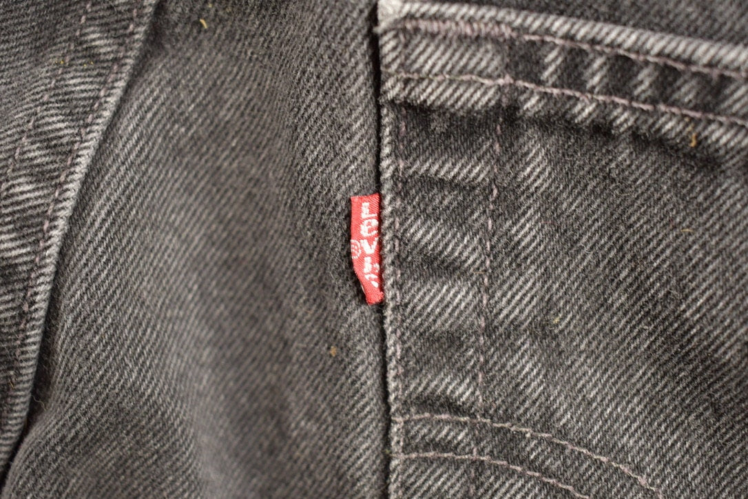 Vintage 1980s Levi's 505 Black Tab Jeans Size 28 x 28.5 / Faded Black / Dark Wash / Vintage Denim / Made In USA / 80s Levi's / Straight Cut