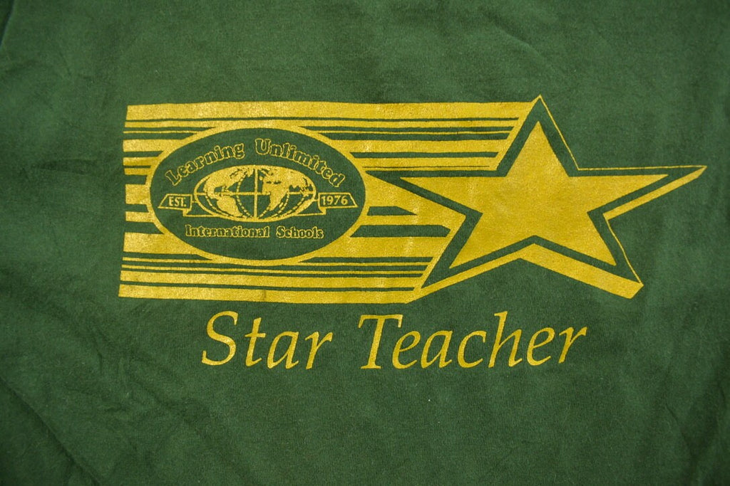 Vintage 1990s Learning Unlimited Star Teacher Graphic T Shirt