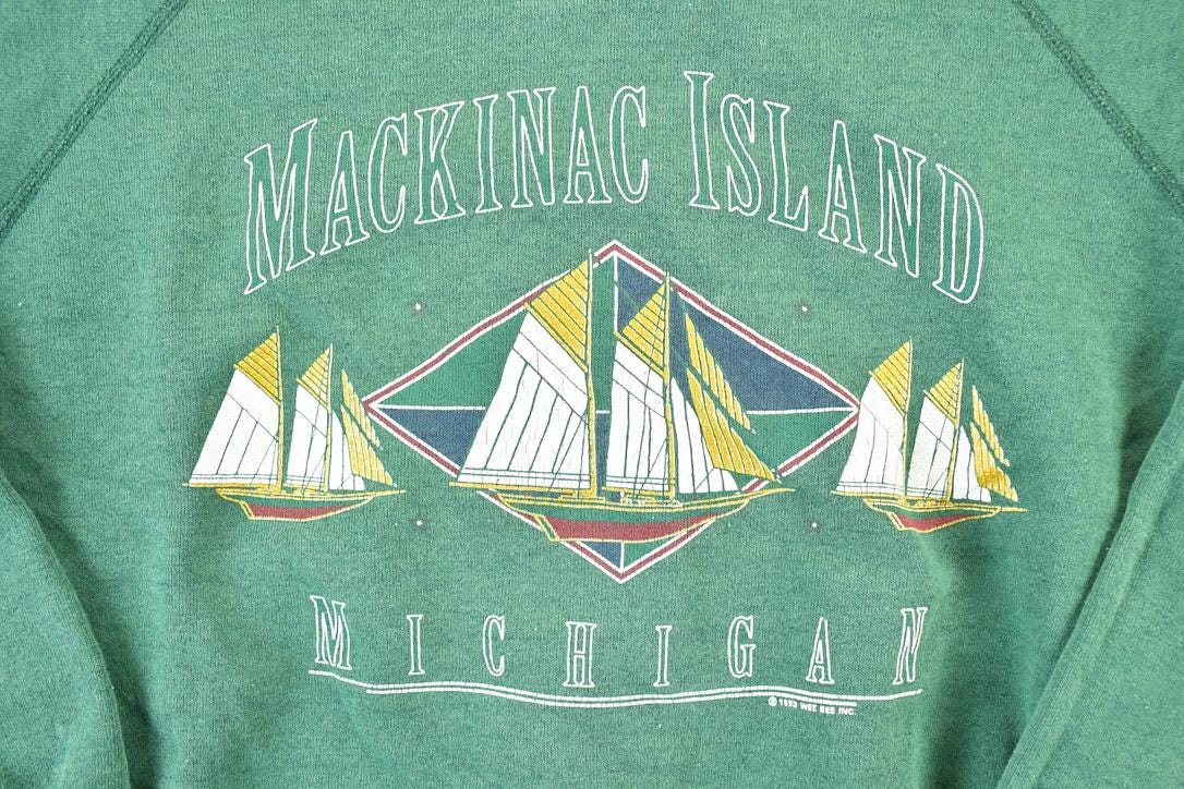 Vintage 1990s Mackinac Michigan Crewneck Sweatshirt Made In USA Mens L
