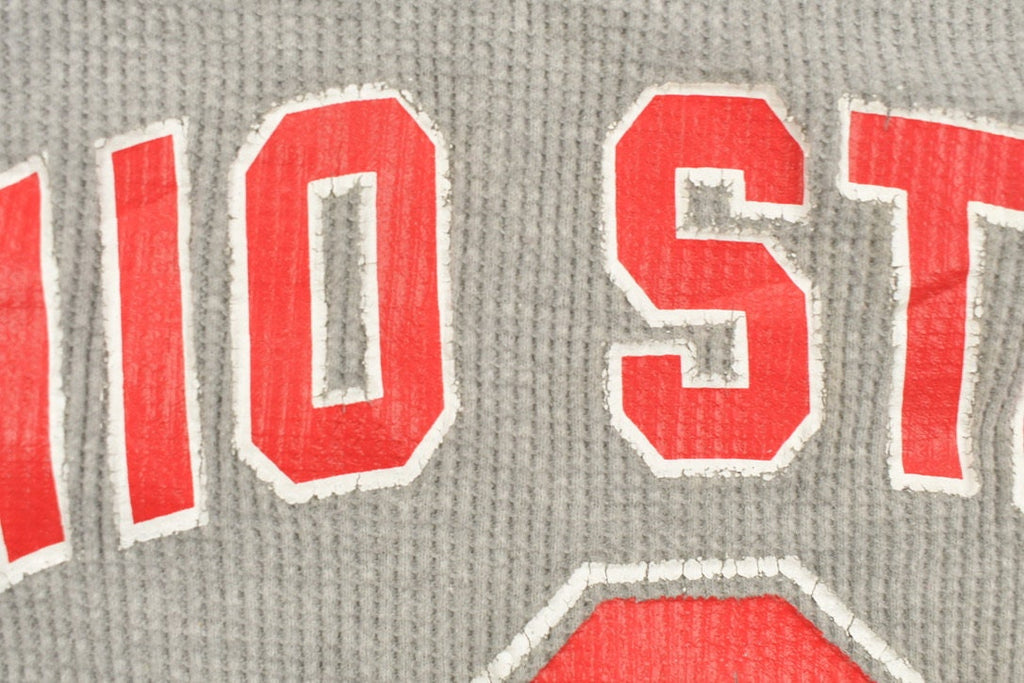 Vintage 1990s Ohio State NFL Thermal Crewneck Sweatshirt / Buckeyes / Football / Sportswear / Americana / Ohio State Sweater / Thermal