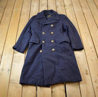 Vintage 1980s Promenade Wool Button Up Over Coat Made In USA