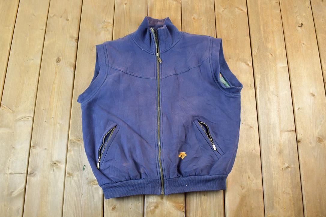 Vintage 1990s Descente Ski Collection Fleece Sweater Vest  Outdoorsman  90s Sweater  Streetwear  Hiking  Fleece Zip up