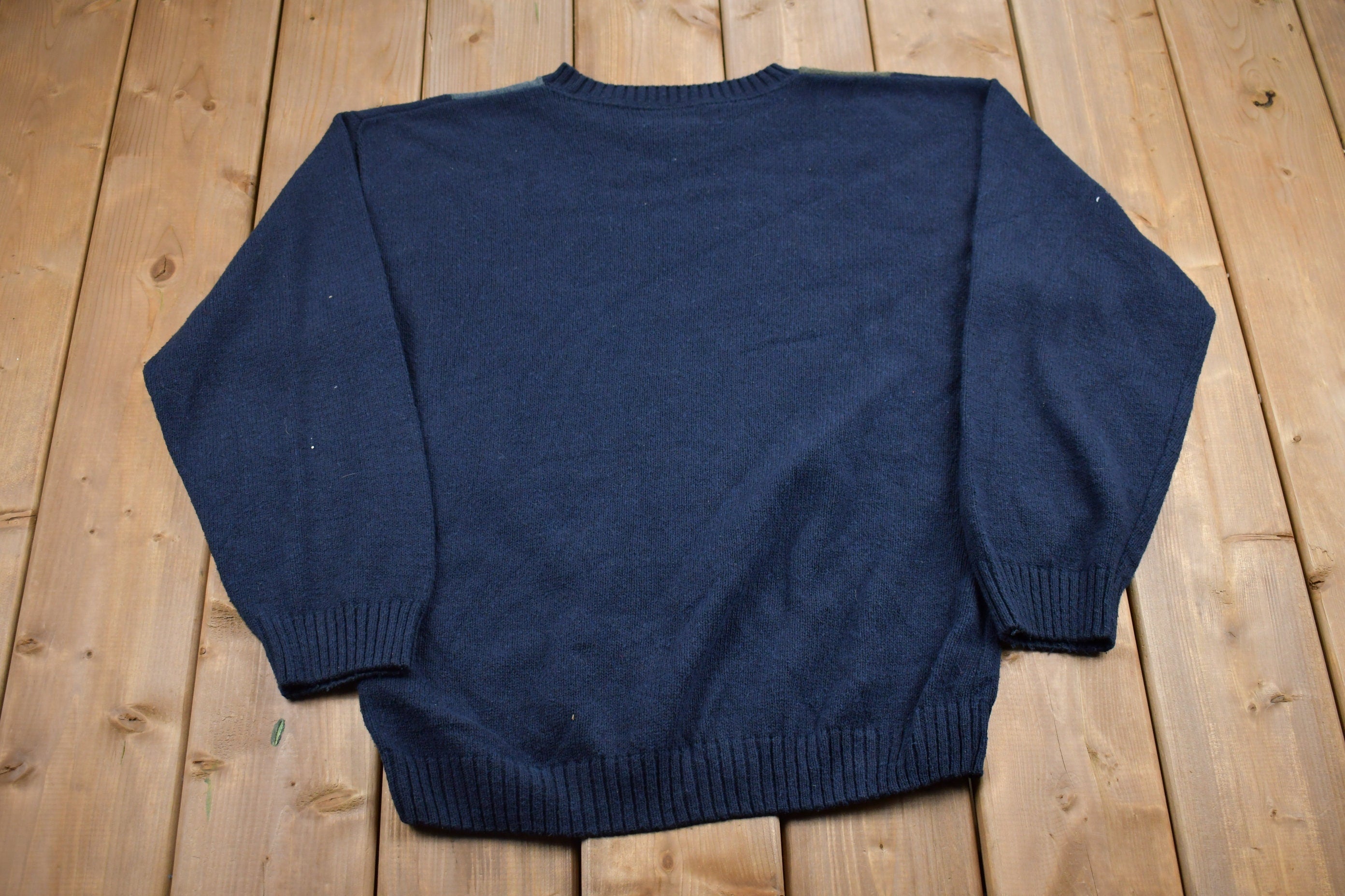 Vintage 1990s Croft & Barrow Knitted Argyle Crewneck Sweater