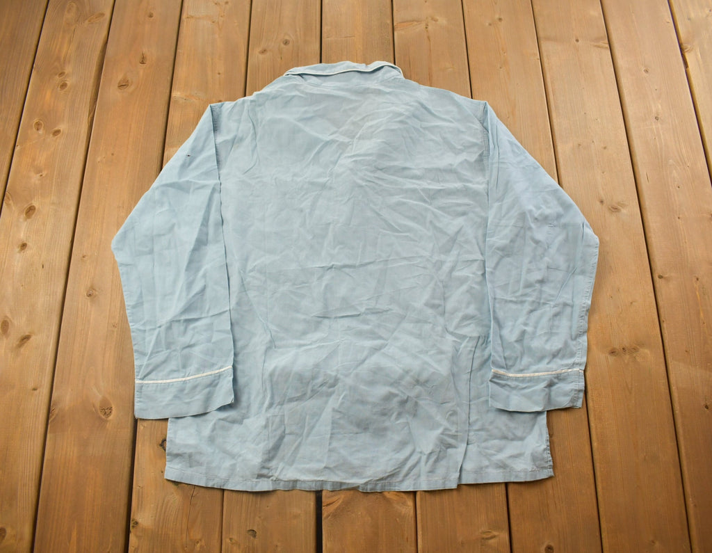 Vintage 1990s Brent Blank Blue Button Up Shirt
