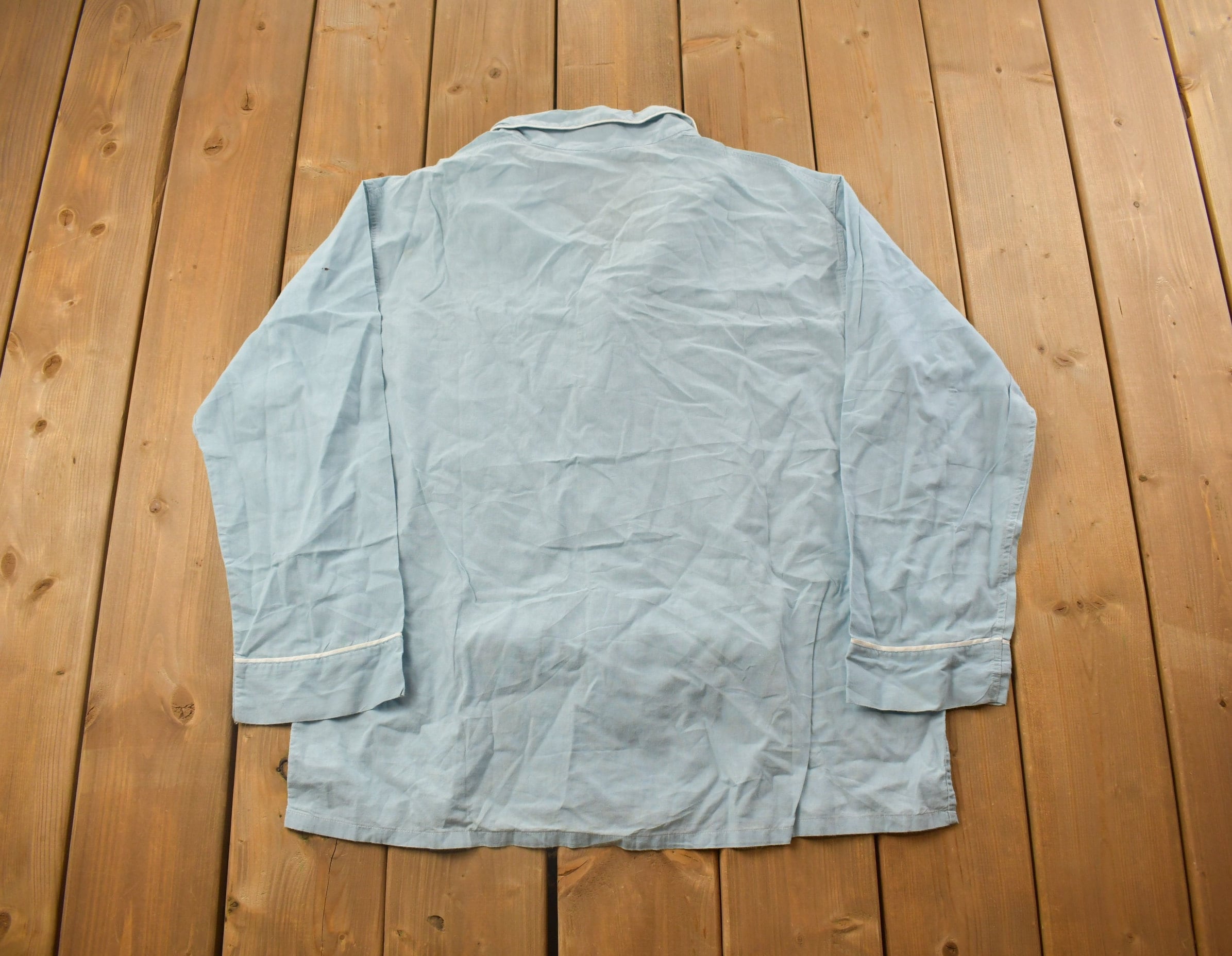 Vintage 1990s Brent Blank Blue Button Up Shirt