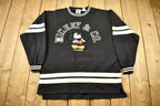 Vintage 1990s Mickey & Co Embroidered Crewneck Black and White