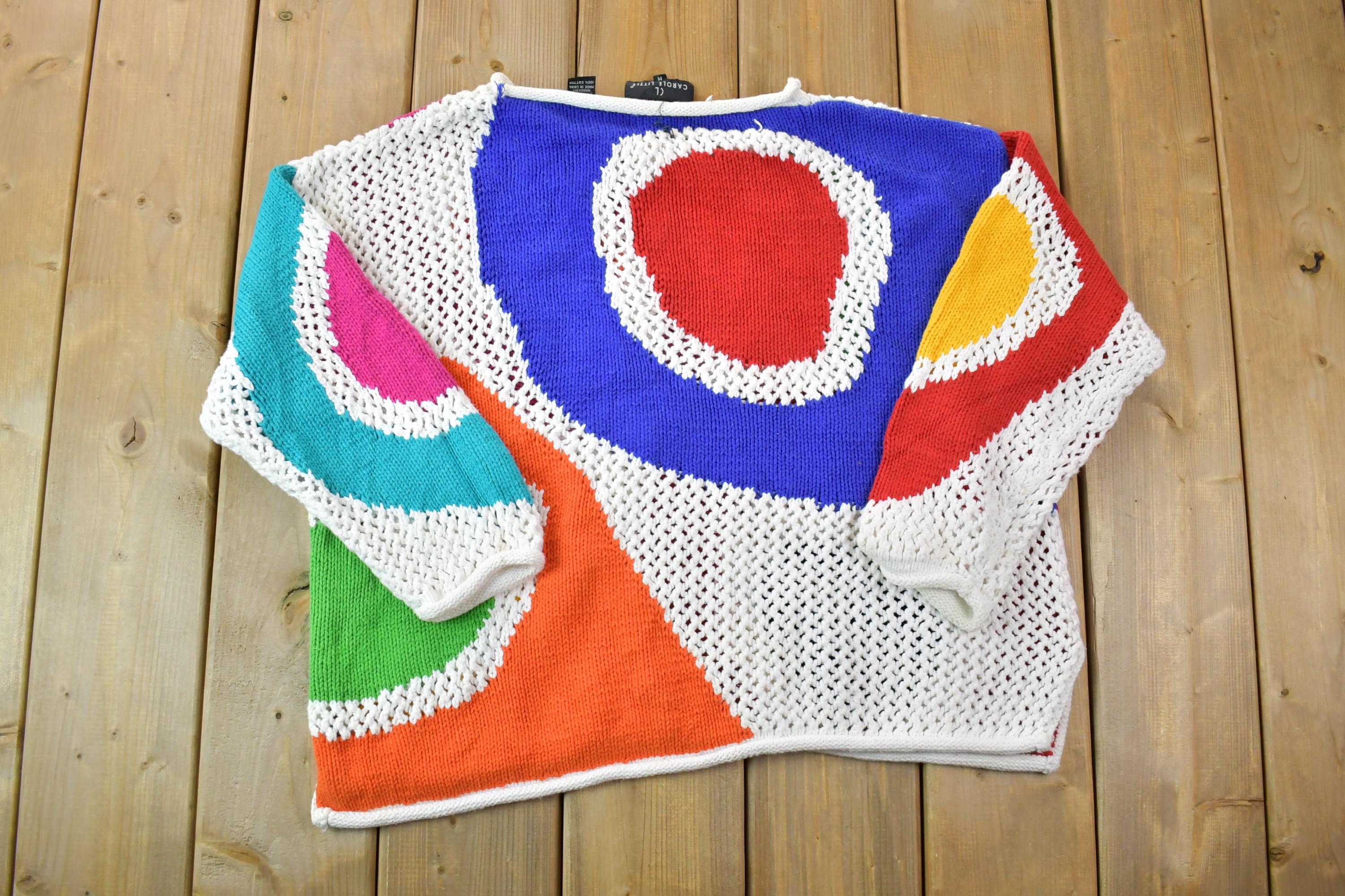 Vintage 1990s Carol little Hand Knit Crewneck Sweater