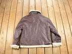Vintage 1980s Alaska Brussels Leather Sherpa Lined Jacket