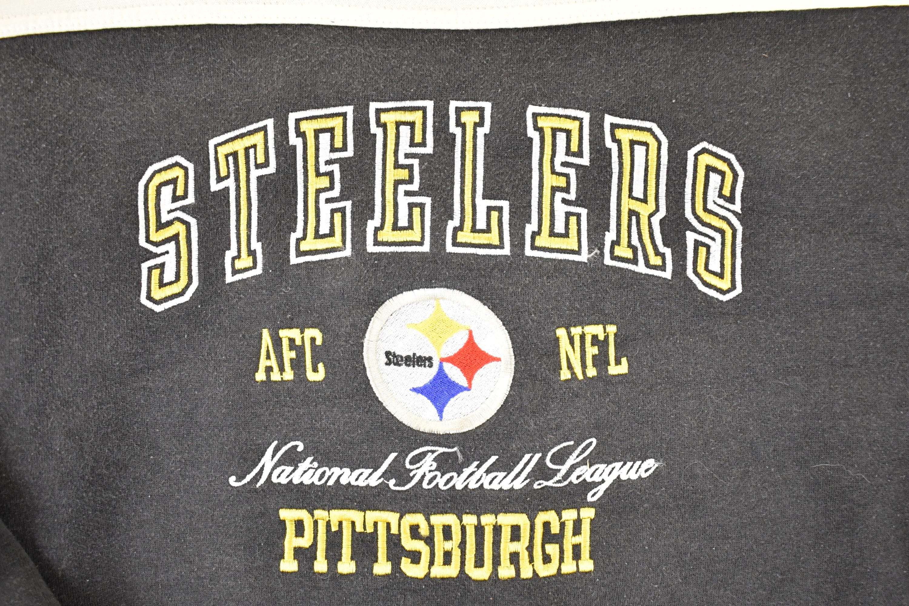 Vintage 1990s Pittsburgh Steelers Pro Player NFL Crewneck Sweatshirt Men's L
