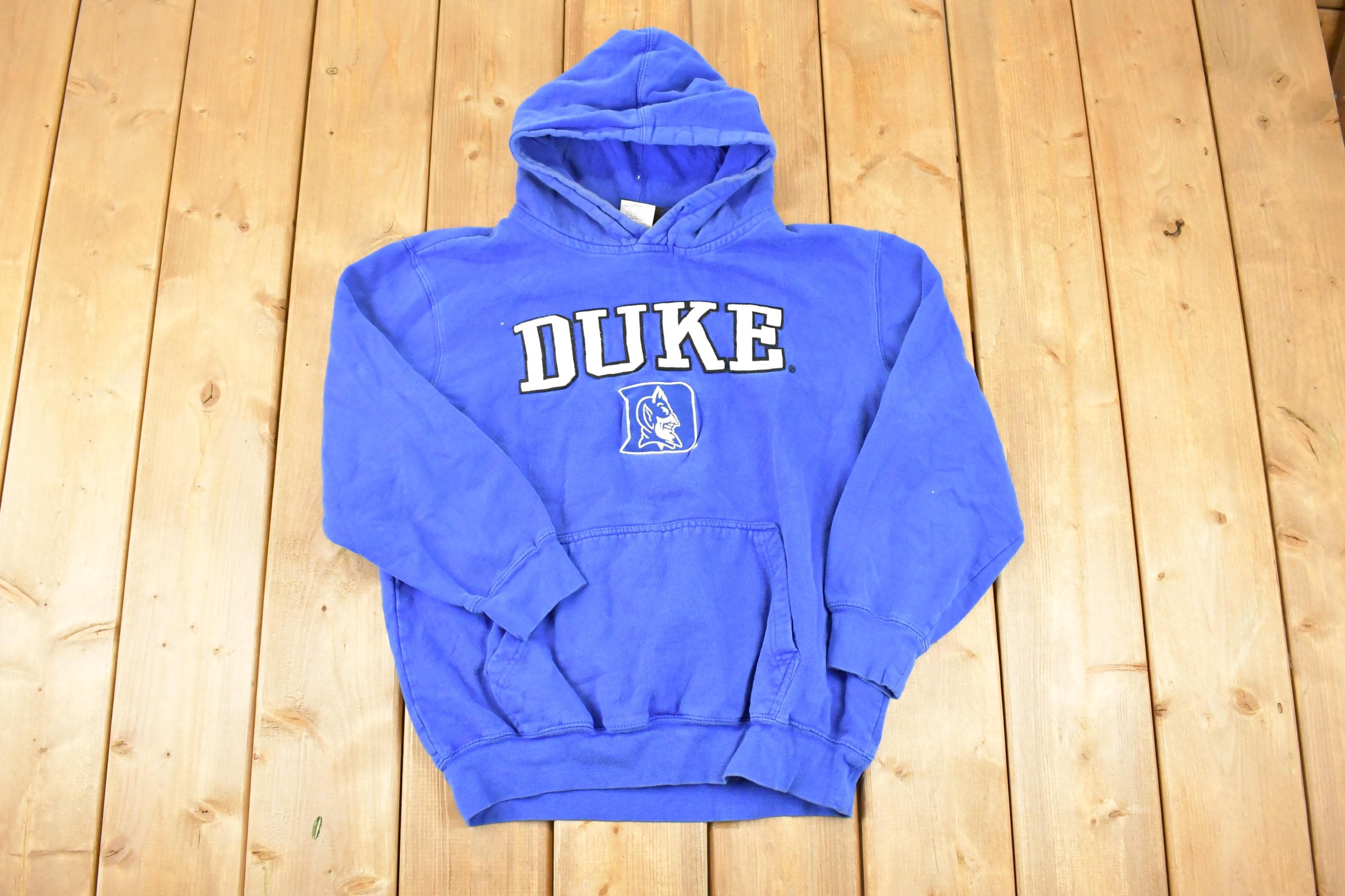 Vintage 1990s Duke University Embroidered Hoodie Sweater Mens M