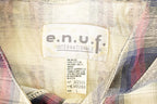 Vintage 1990s UNUF Plaid Button Up Souvenir T-Shirt Men's XL