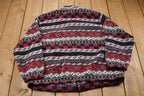 Vintage 1980s Alfred Dunner All Over Print Full Zip Fleece Sweater