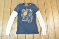 Women Vintage Deadstock Vigoss Y2K Argyle Lion Double Sleeve T-Shirt